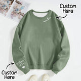 Custom Text Sweatshirt Personalized Names Round Neck - Personalized Family Sweatshirt