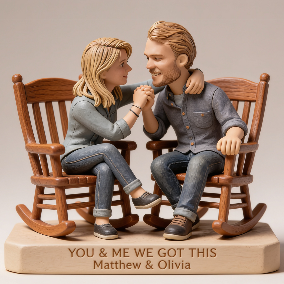 Custom Couple Photo Desk Sign - Custom Shaped Acrylic Plaque Portrait Statue, Romantic Anniversary