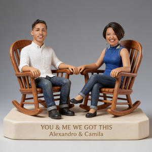 Custom Latin Couple Desk Sign - Shaped Acrylic Plaque Portrait Statue, Romantic Milestone Anniversary