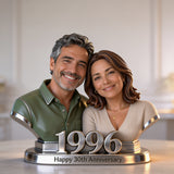 Personalized Older Latino Couple 30th Anniversary Custom Shaped Acrylic Plaque - Custom 1996 Pearl Jubilee Wedding Gift for Parents Tabletop Decor
