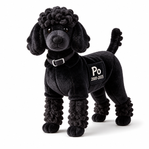 Custom Pet Memorial Standard Poodle Faux Fur Shaped Pillow - Personalized Dog Loss Remembrance Stuffed Animal, Sympathy Keepsake Gift for Cockapoo Labradoodle