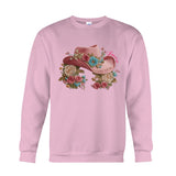 Cowgirl Hat And Flowers - Personalized Cowgirl T-shirt And Hoodie