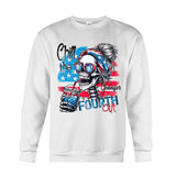 Chill The Fourth Out - Personalized Skull T-shirt And Hoodie