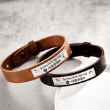 Scannable Spotify Code For Couple - Personalized Soundwaves Leather Bracelet