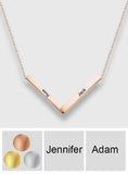 Unique Design - Personalized Folded Bar Necklaces