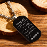 Personalized Engraved Spotify Photo With Calendar Charm