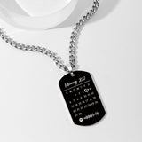 Personalized Engraved Spotify Photo With Calendar Charm
