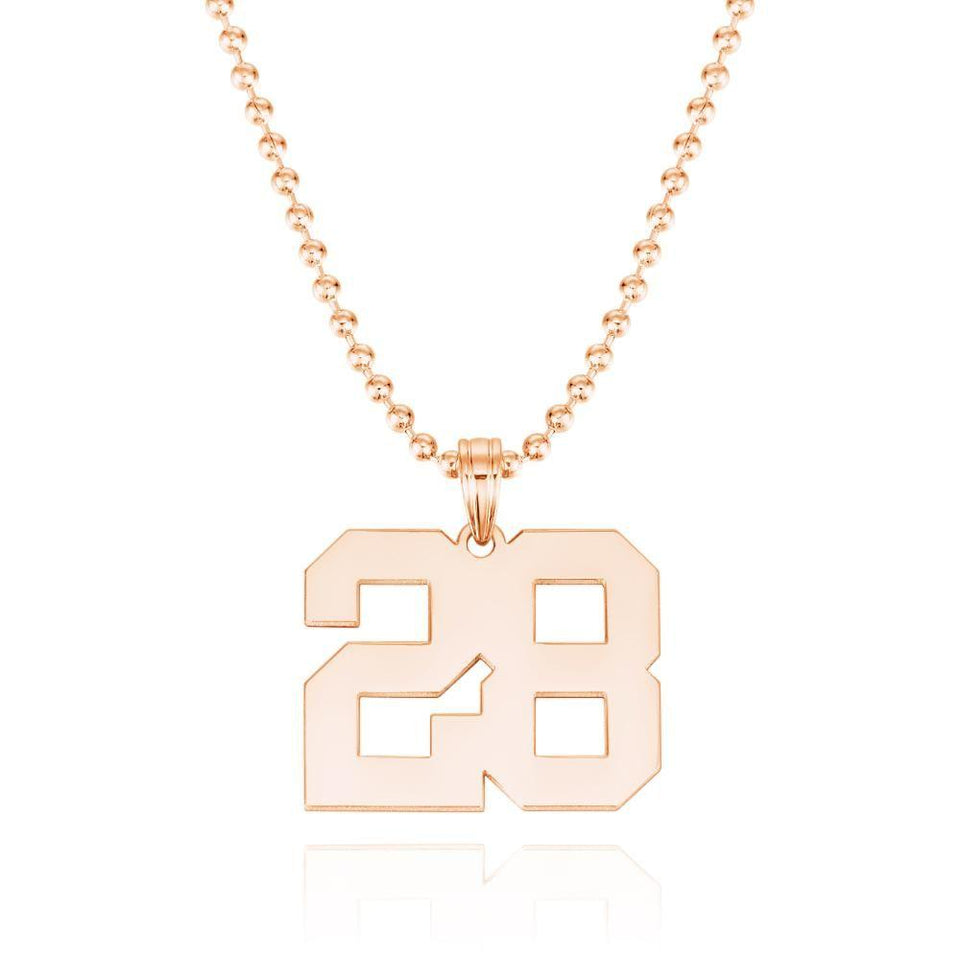 Your Number - Personalized Basketball Number Pendant Thick Chain