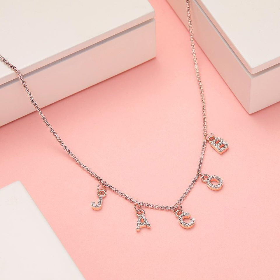 Any Letter - Personalized Diamond Initial Name Necklace