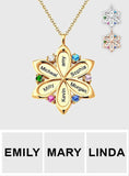 Flower Pendant - Personalized Mother Name Flower Necklace