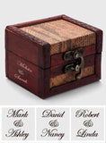 Custom Text - Personalized Wooden Vintage Mini Storage Box