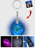 Custom Photo Heart Crystal Led Light Keychain -  gift for anyone, dog lover, cat lover, who lost a loved one - Personalized Keychain