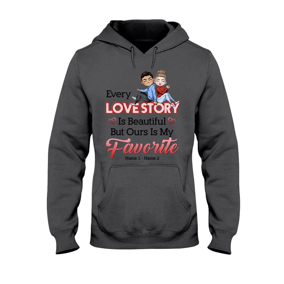 Our Love Story Is My Favorite - Personalized Couple T-shirt and Hoodie
