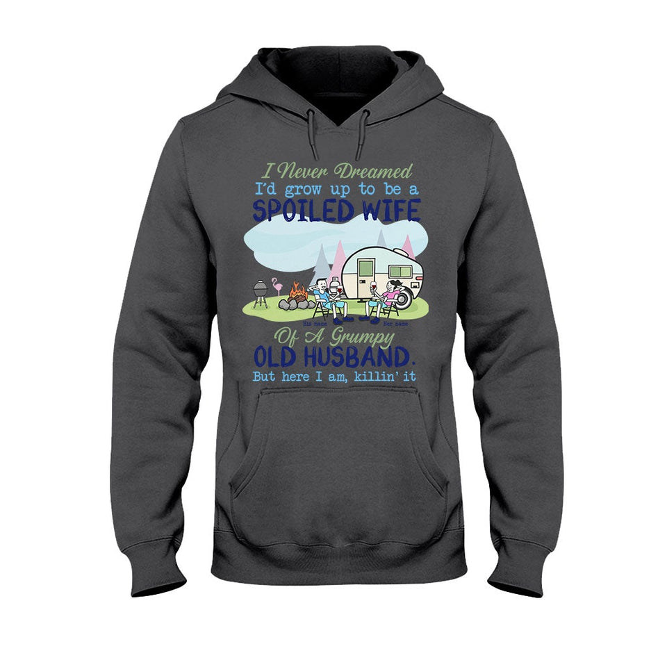 Spoiled Wife Camping Couple - Personalized T-shirt and Hoodie