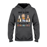Just A Girl Who Loves Books And Dogs - Personalized Book T-shirt and Hoodie