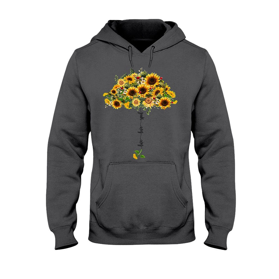 Live Love Spoil Sunflower Umbrella - Personalized Grandma T-shirt and Hoodie 1021