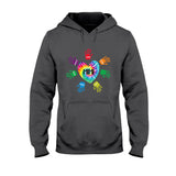 Grandma And Grandkids Heart Colorful Hands Personalized T-shirt And Hoodie 092021