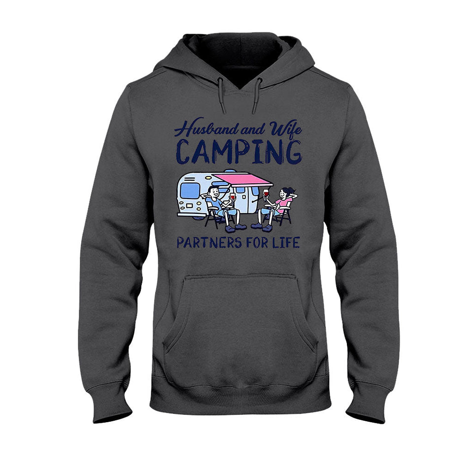 Husband And Wife Camping Partners For Life - Camping T-shirt and Hoodie 112021