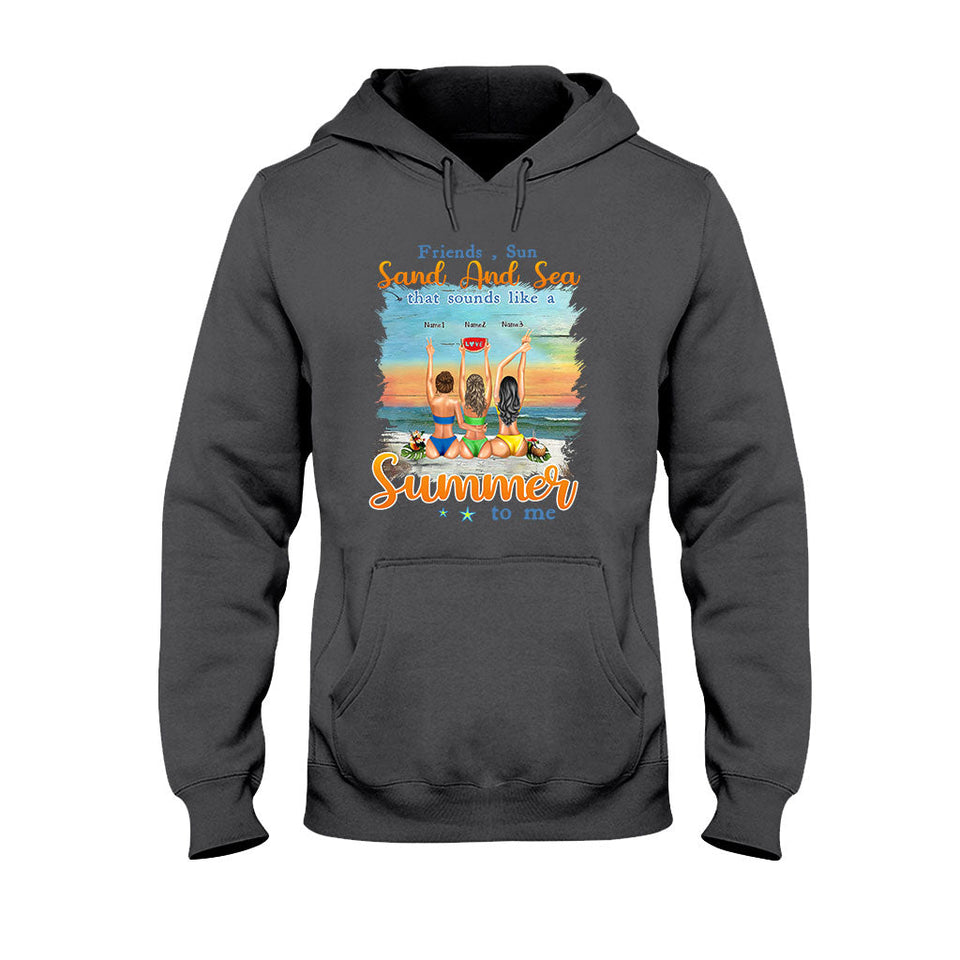 I Love You To The Beach And Back - Personalized Bestie T-shirt and Hoodie