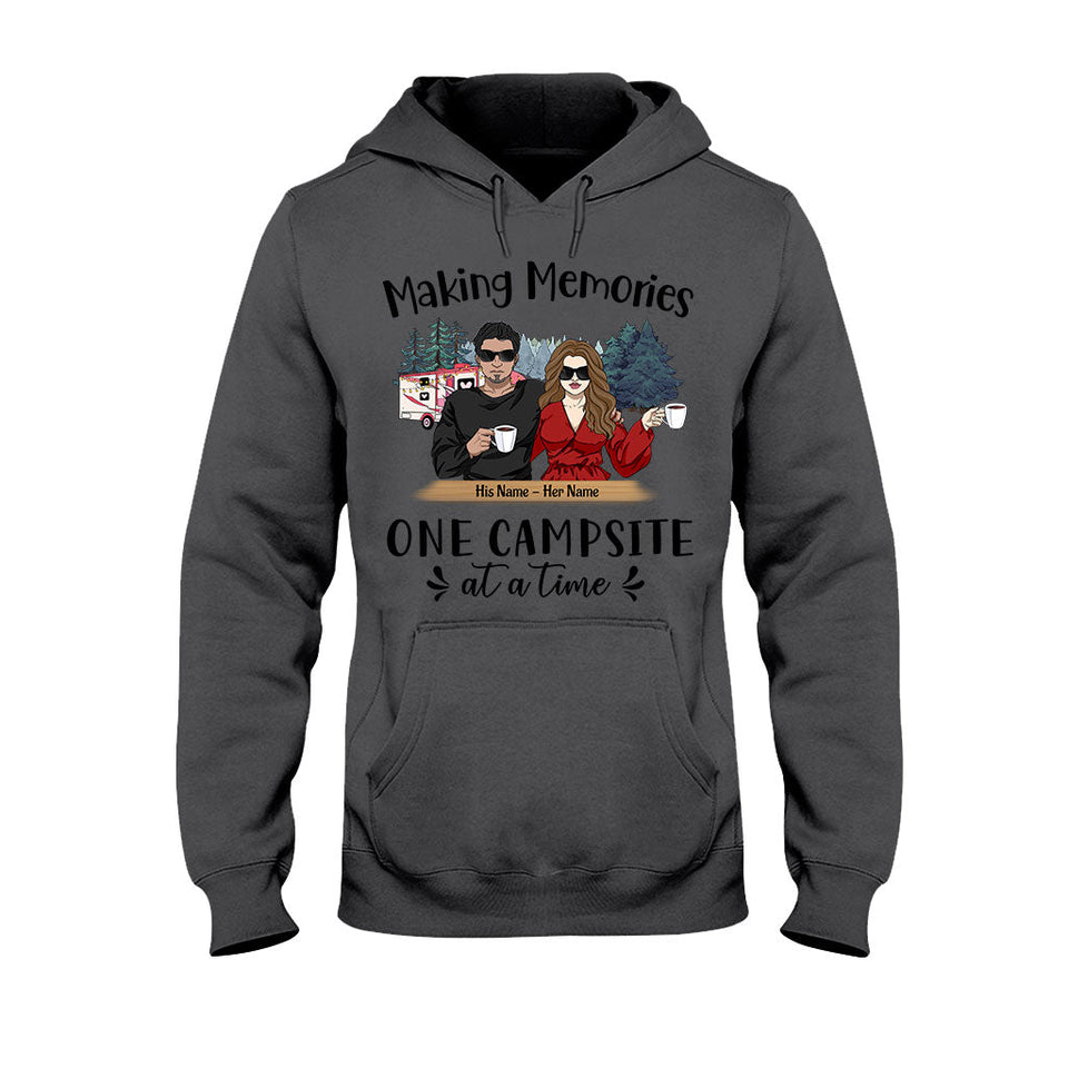 Just Two Of Us Camping Couple - Personalized T-shirt and Hoodie