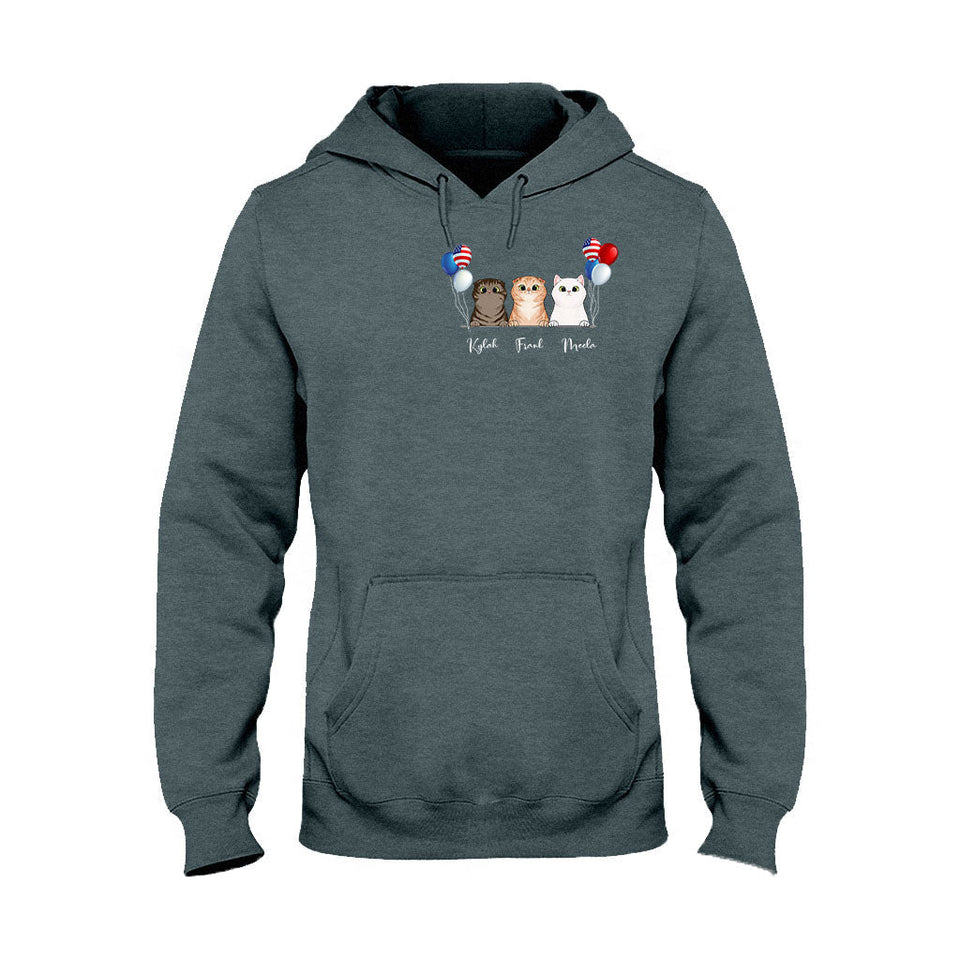 Life Is Better With Cats - Personalized Independence Day T-shirt and Hoodie