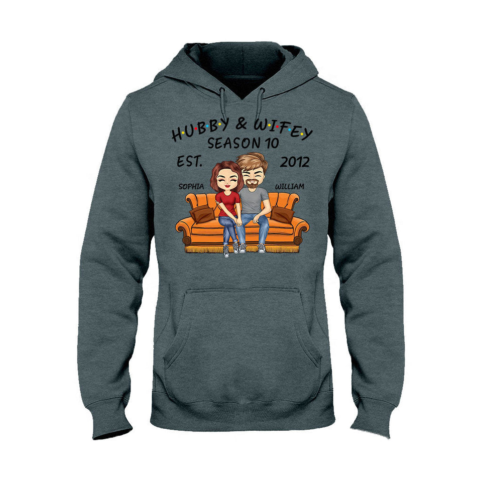 Hubby And Wifey - Personalized Christmas Couple T-shirt and Hoodie