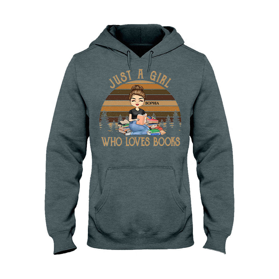 Just A Girl Who Loves Books - Personalized Book T-shirt and Hoodie