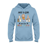 Just A Girl Who Loves Books And Dogs - Personalized Book T-shirt and Hoodie
