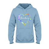 Heart Floral Butterflies - Personalized Mother's Day Grandma T-shirt and Hoodie