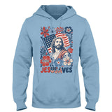 Jesusaves Floral 4th Of July - Personalized Christian T-shirt And Hoodie