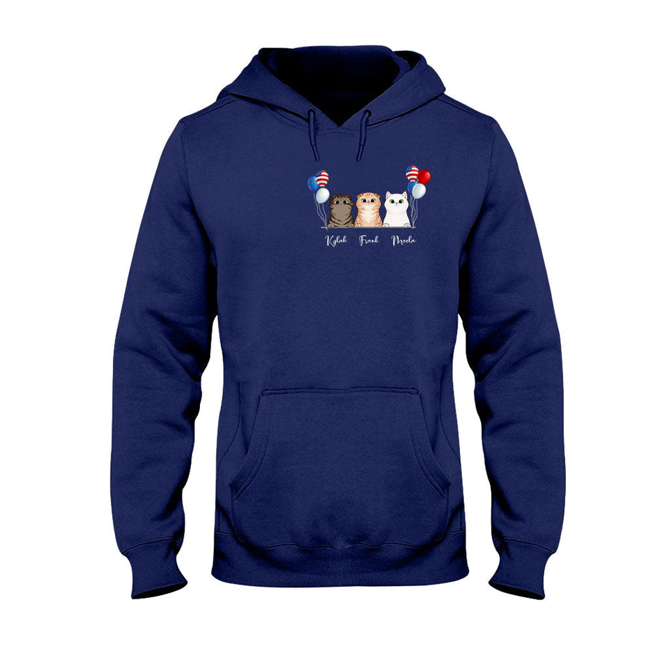 Life Is Better With Cats - Personalized Independence Day T-shirt and Hoodie