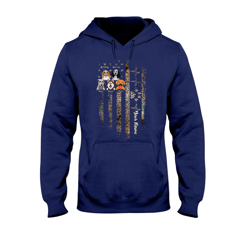 Love My Dogs - Personalized Independence Day Dog T-shirt and Hoodie