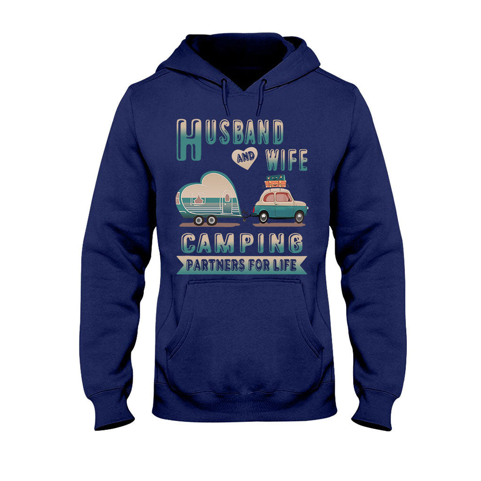 Husband And Wife Camping Partners - T-shirt and Hoodie 112021