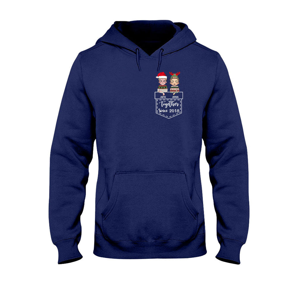 Together - Personalized Christmas Couple T-shirt and Hoodie