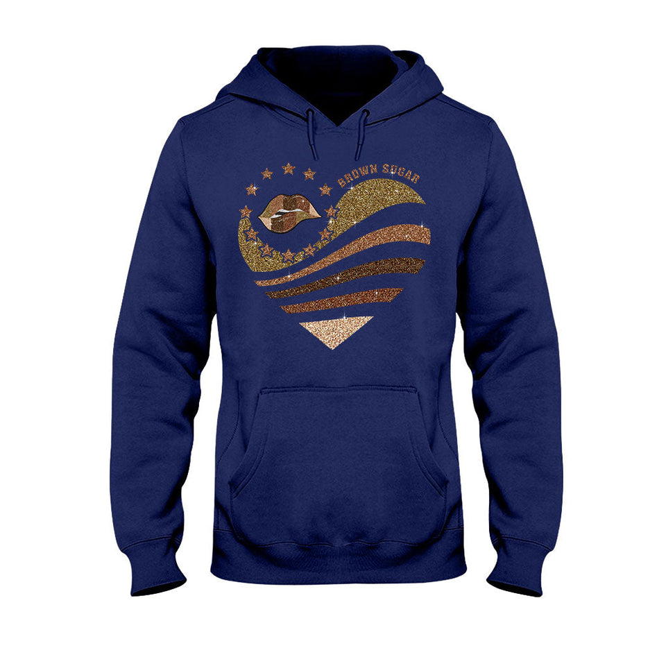 Brown Sugar - African American T-shirt and Hoodie With Faux Glitter Print 112021