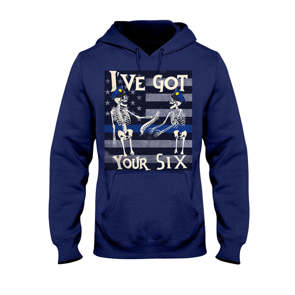 I've Got Your Six Funny Skeletons Halloween - Police Officer T-shirt And Hoodie