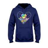 Colorful Heart Of Grandma Mother - Gift for grandma, grandma, mom - Personalized T-shirt And Hoodie