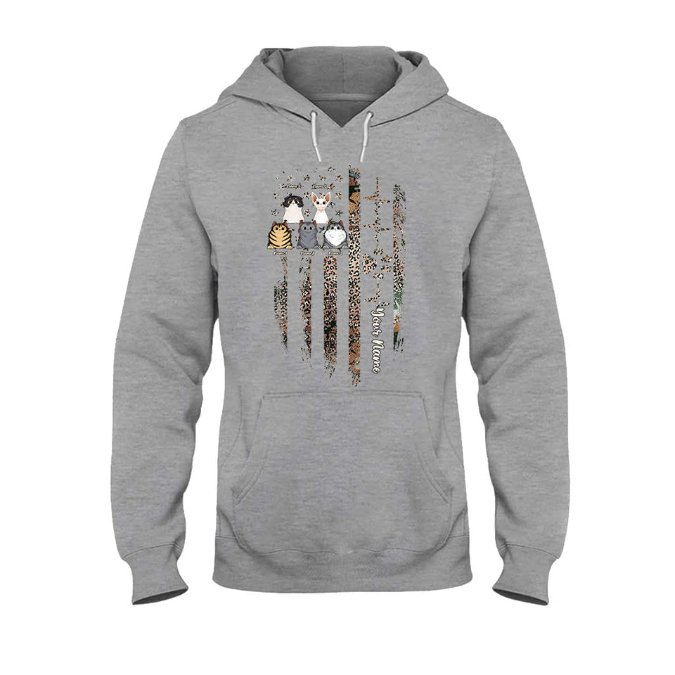 Love My Cats - Personalized Independence Day Cat T-shirt and Hoodie