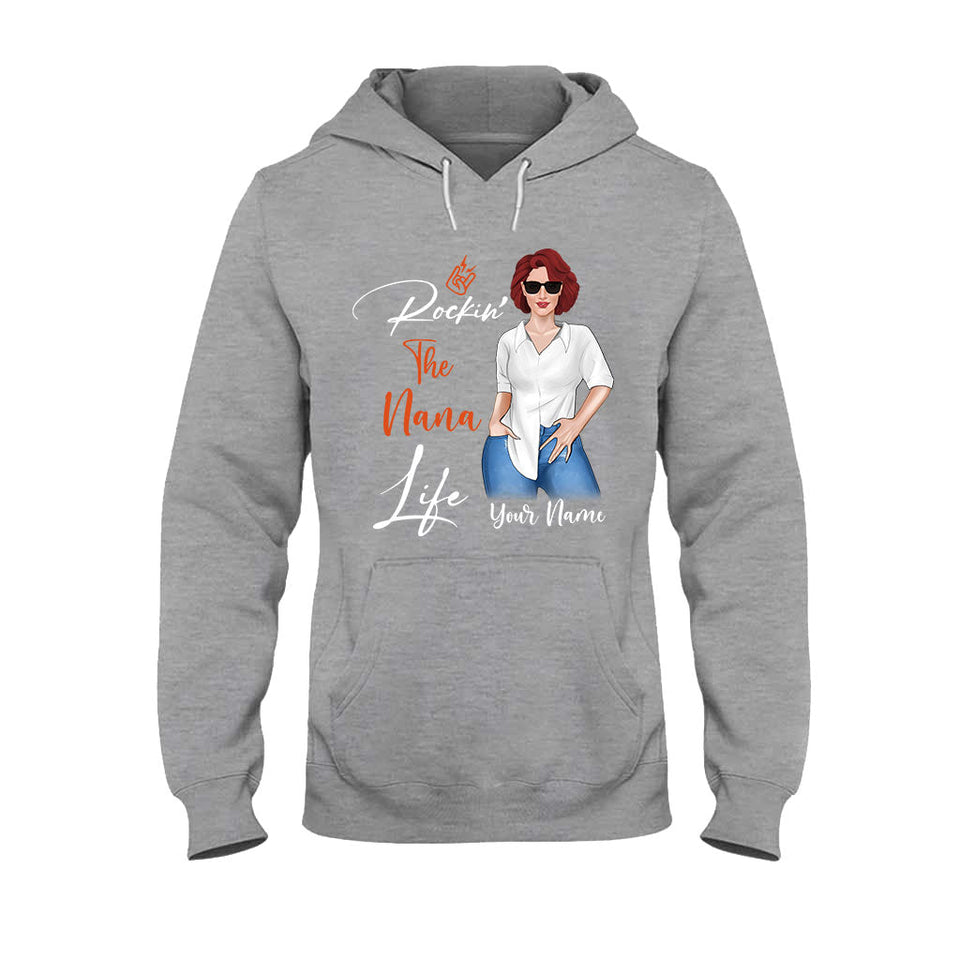 Rockin The Nana Life - Personalized Grandma T-shirt and Hoodie