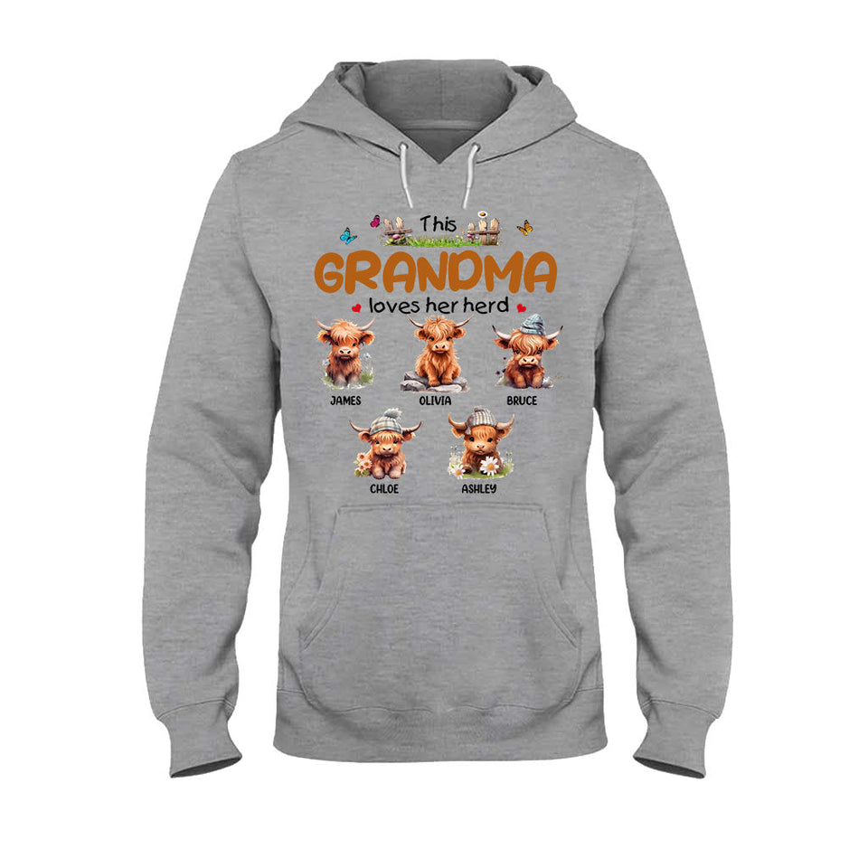 This Grandma Loves Her Herd - Personalized Grandma T-shirt And Hoodie