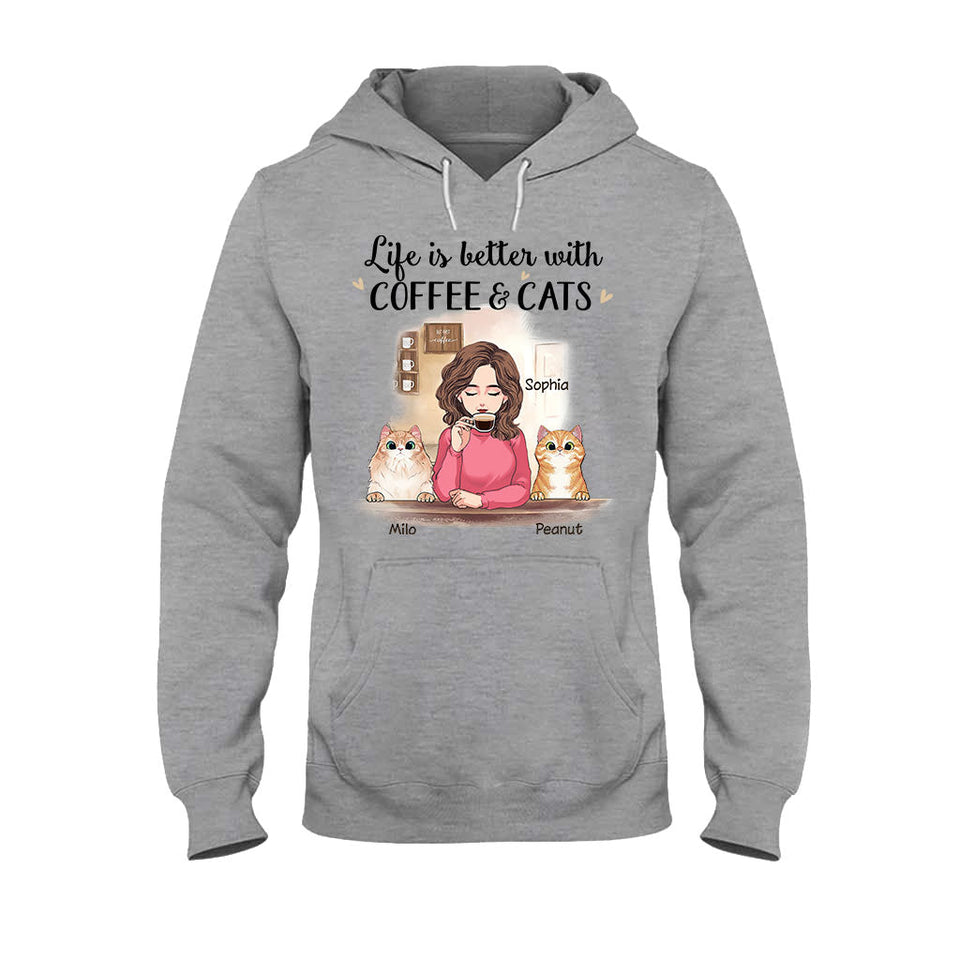 Life Is Better With Cat - Personalized Mother's Day Cat T-shirt and Hoodie