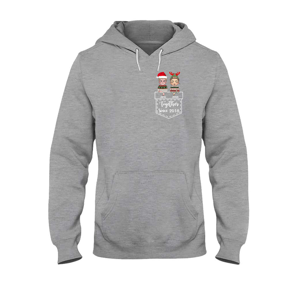 Together - Personalized Christmas Couple T-shirt and Hoodie