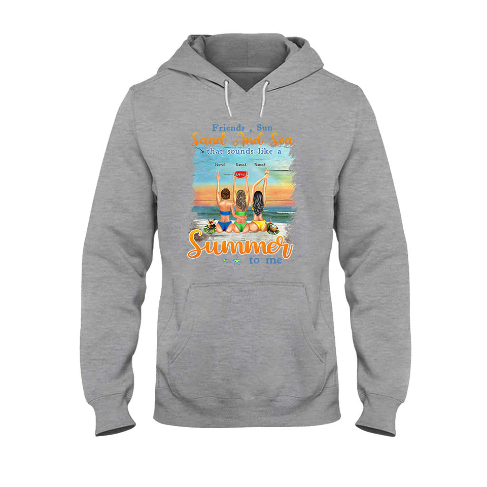 I Love You To The Beach And Back - Personalized Bestie T-shirt and Hoodie