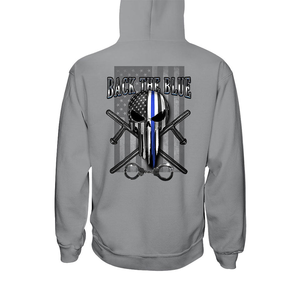 Blue Line Skull - Police Officer T-shirt And Hoodie 0621