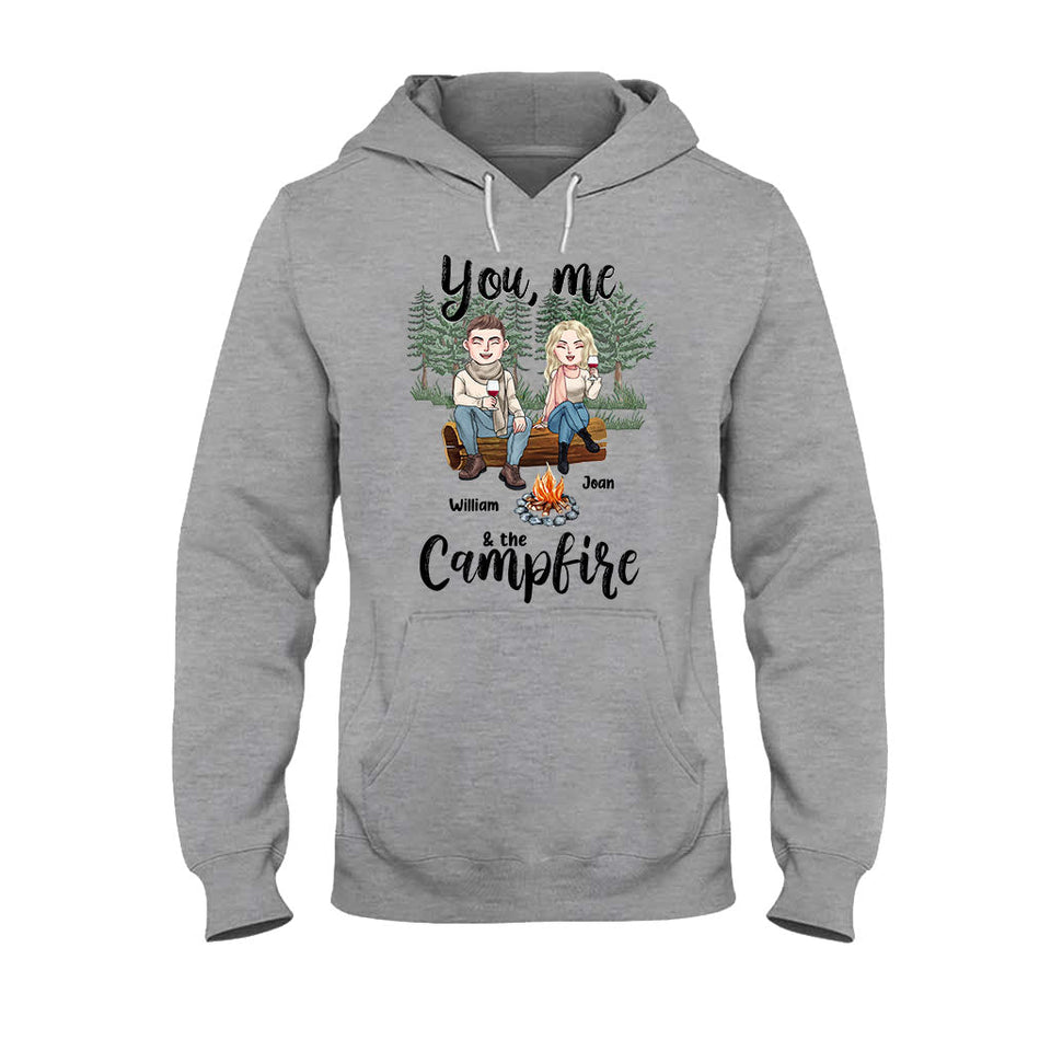 You Me And The Campfire - Personalized Couple Camping T-shirt and Hoodie