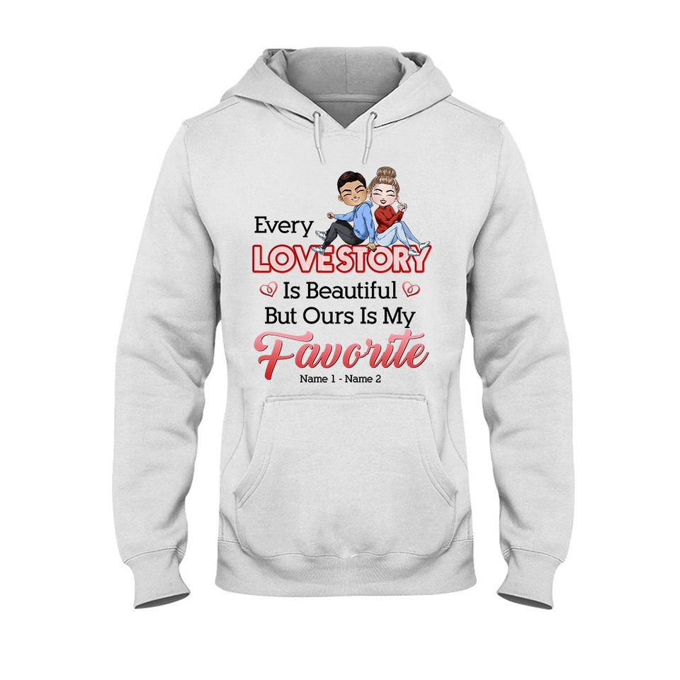 Our Love Story Is My Favorite - Personalized Couple T-shirt and Hoodie