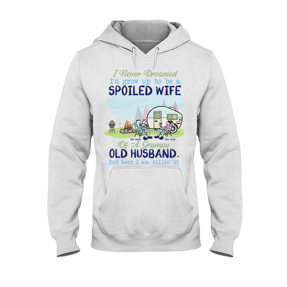Spoiled Wife Camping Couple - Personalized T-shirt and Hoodie