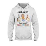 Just A Girl Who Loves Books And Dogs - Personalized Book T-shirt and Hoodie