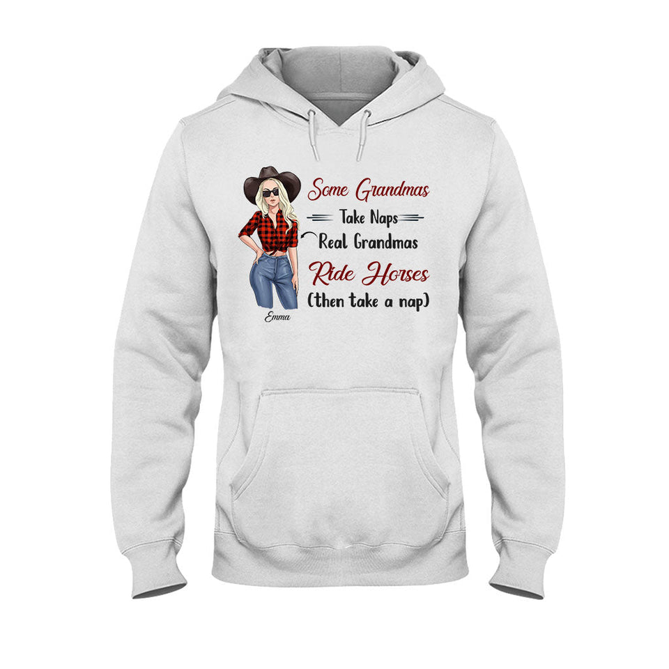 Real Grandmas Ride Horses - Personalized Mother's Day Grandma T-shirt and Hoodie