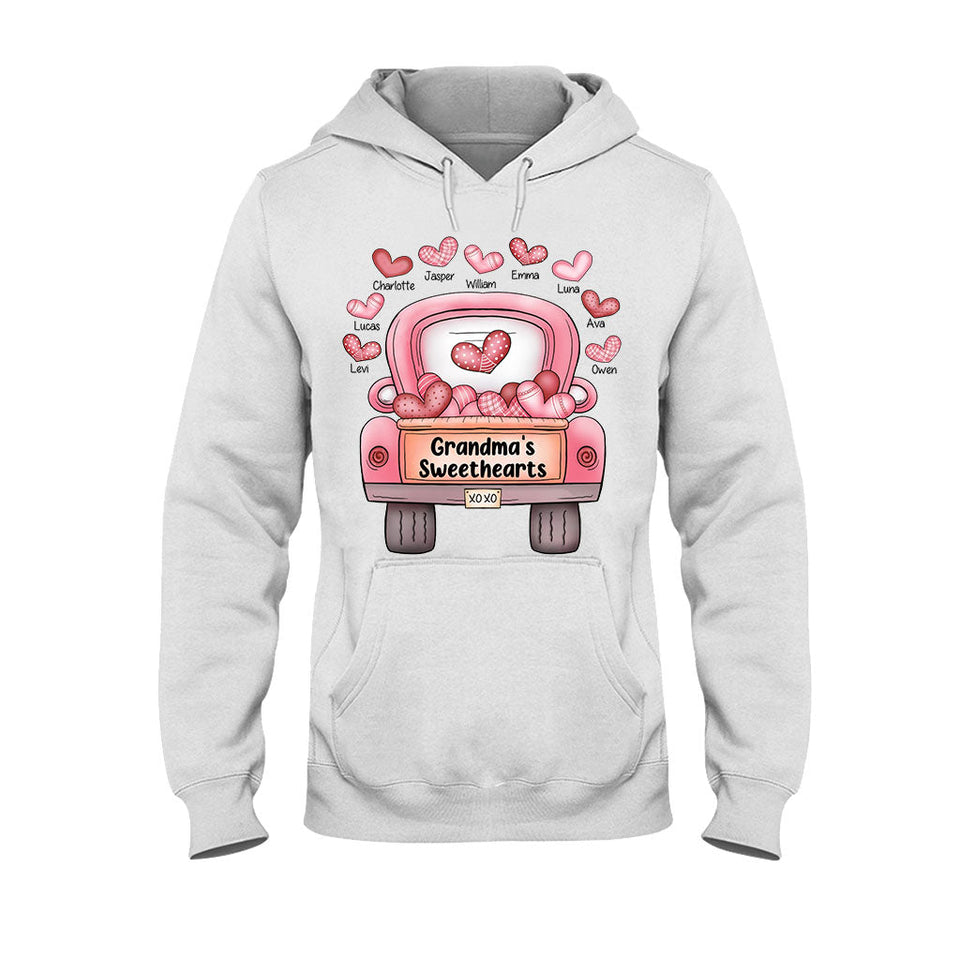 Grandma's Sweethearts - Personalized Valentine Grandma T-shirt and Hoodie